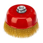 Щетка для УШМ, 125 мм, М14, «чашка», латунированная витая проволока Matrix