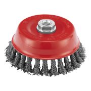 Щетка для УШМ, 125 мм, М14, «чашка», крученая проволока 0.8 мм Matrix